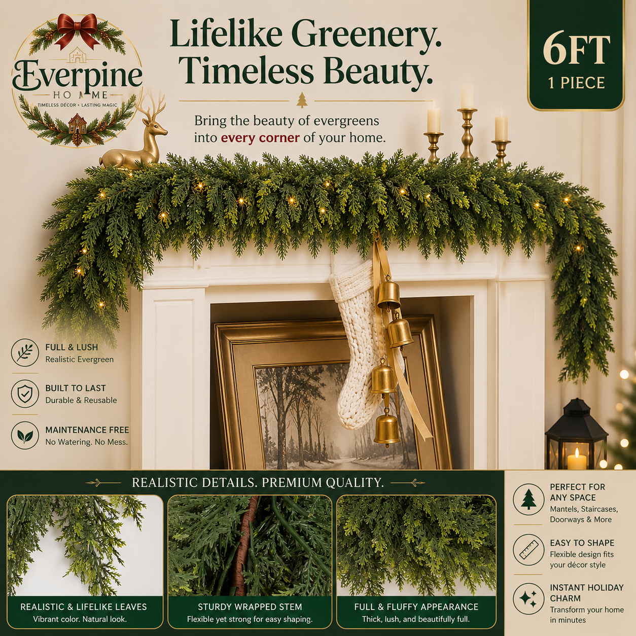 6 FT Artificial Cedar Garlands