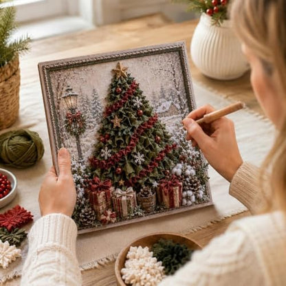 3D Christmas Fabric Poke Art Kit