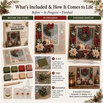 3D Christmas Fabric Poke Art Kit