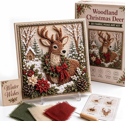 3D Christmas Fabric Poke Art Kit