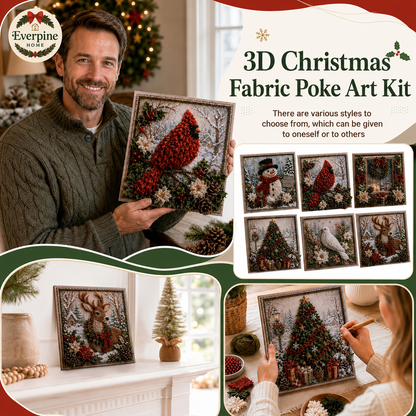 3D Christmas Fabric Poke Art Kit