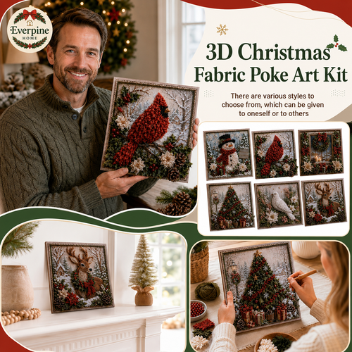 3D Christmas Fabric Poke Art Kit