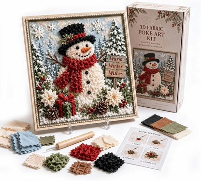 3D Christmas Fabric Poke Art Kit